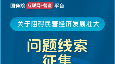 我要看以前播放的男女操逼黄色片国务院“互联网+督查”平台公开征集阻碍民营经济发展壮大问题线索